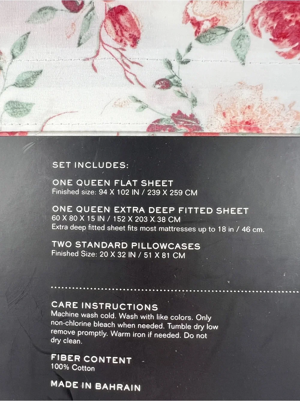 Lauren Ralph Lauren Queen Sheet Set Pink White Floral 100% Cotton 4 Pc Set NEW